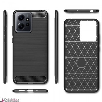 Carbon guminis dėklas - juodas (Xiaomi Redmi Note 12 4G)